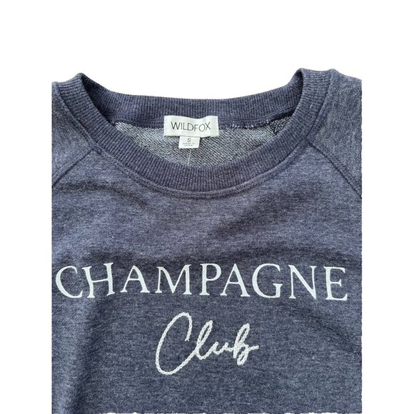 Wildfox Champagne Club Sweatshirt Heather Peacoat ( S ) - Picture 3 of 3